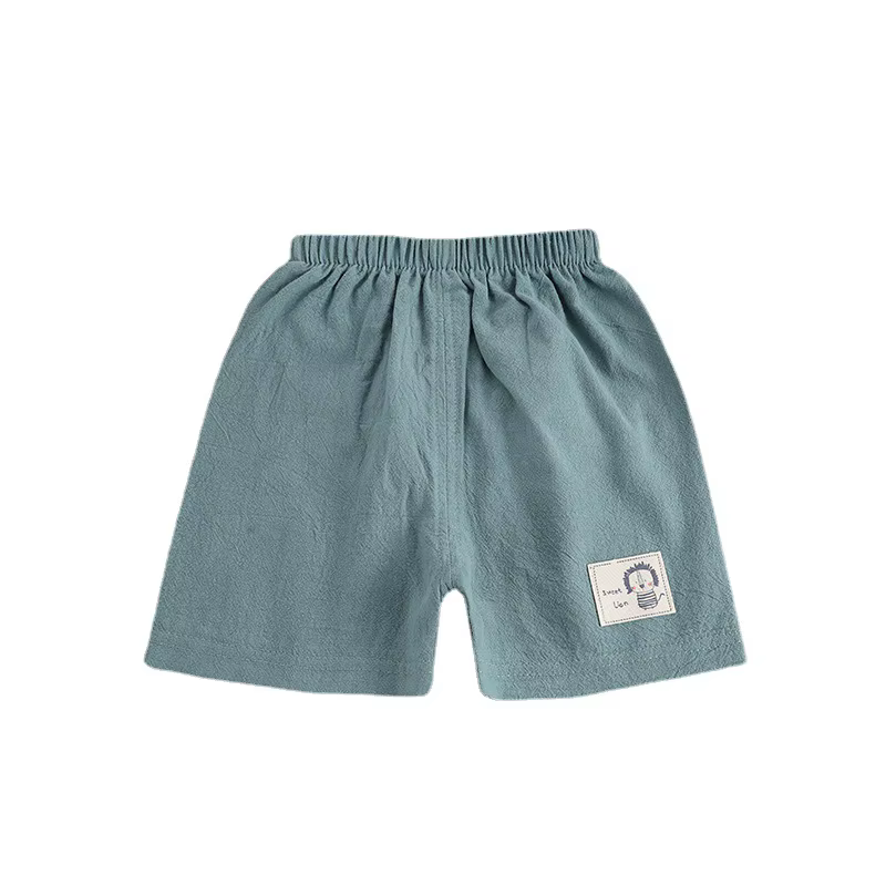 Short d'été en coton et lin de style coréen pour enfants, pantalons courts mignons pour tout-petits,