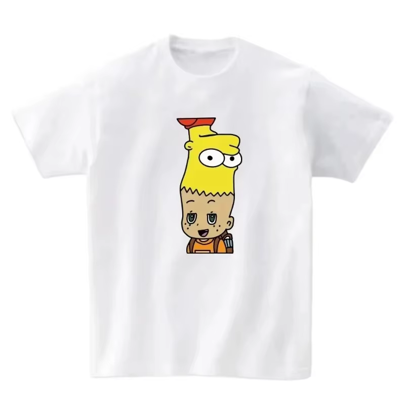 T-shirt d'été simple à manches courtes col rond, hauts confortables micro-extensibles pour l'école –
