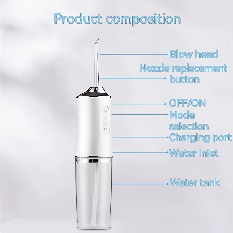 Irrigateur buccal portable, machine à laver la bouche, fil dentaire, jet d'eau aste USB, cure-dents,