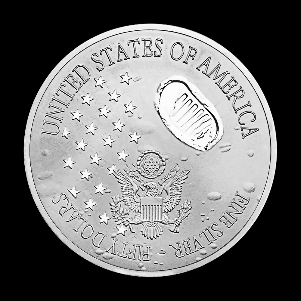 Pièce commémorative américaine 50e anniversaire de la lune, cadeau de collection coloré, pièce plaqu