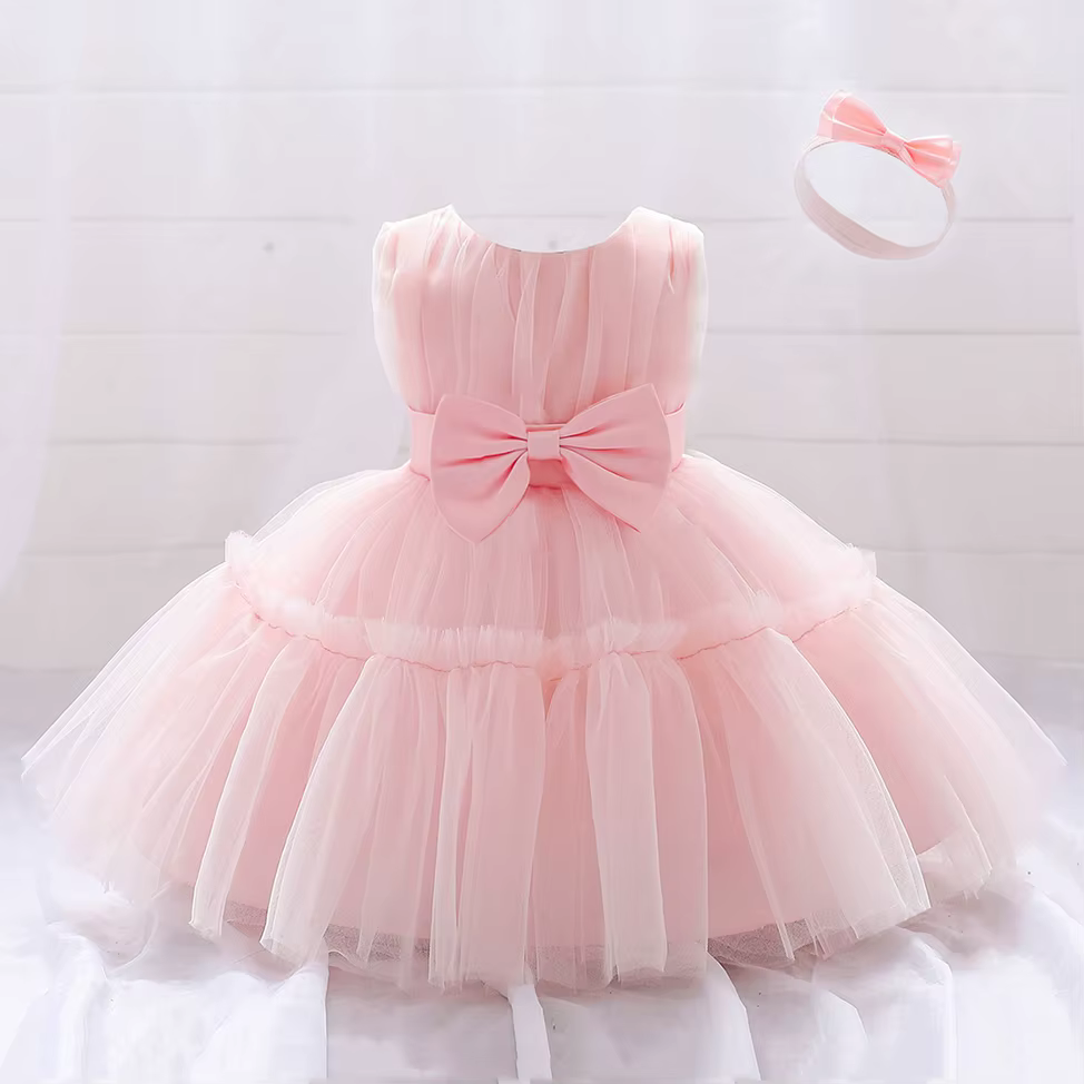 Robes de baptême pour bébés filles, tenue de princesse élégante pour fête de mariage, en Tulle, vête