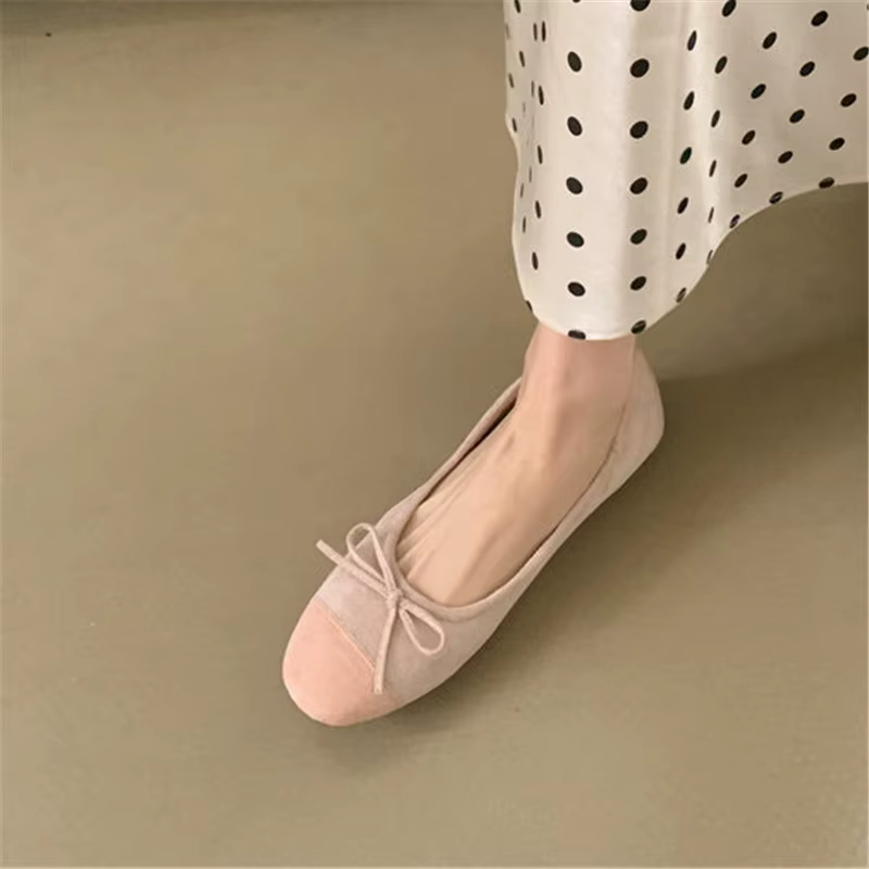 Bailamos 2026 – Nouvelles Ballerines Décontractées pour Femmes en Velours Doux, Élégantes, à Bout Ro