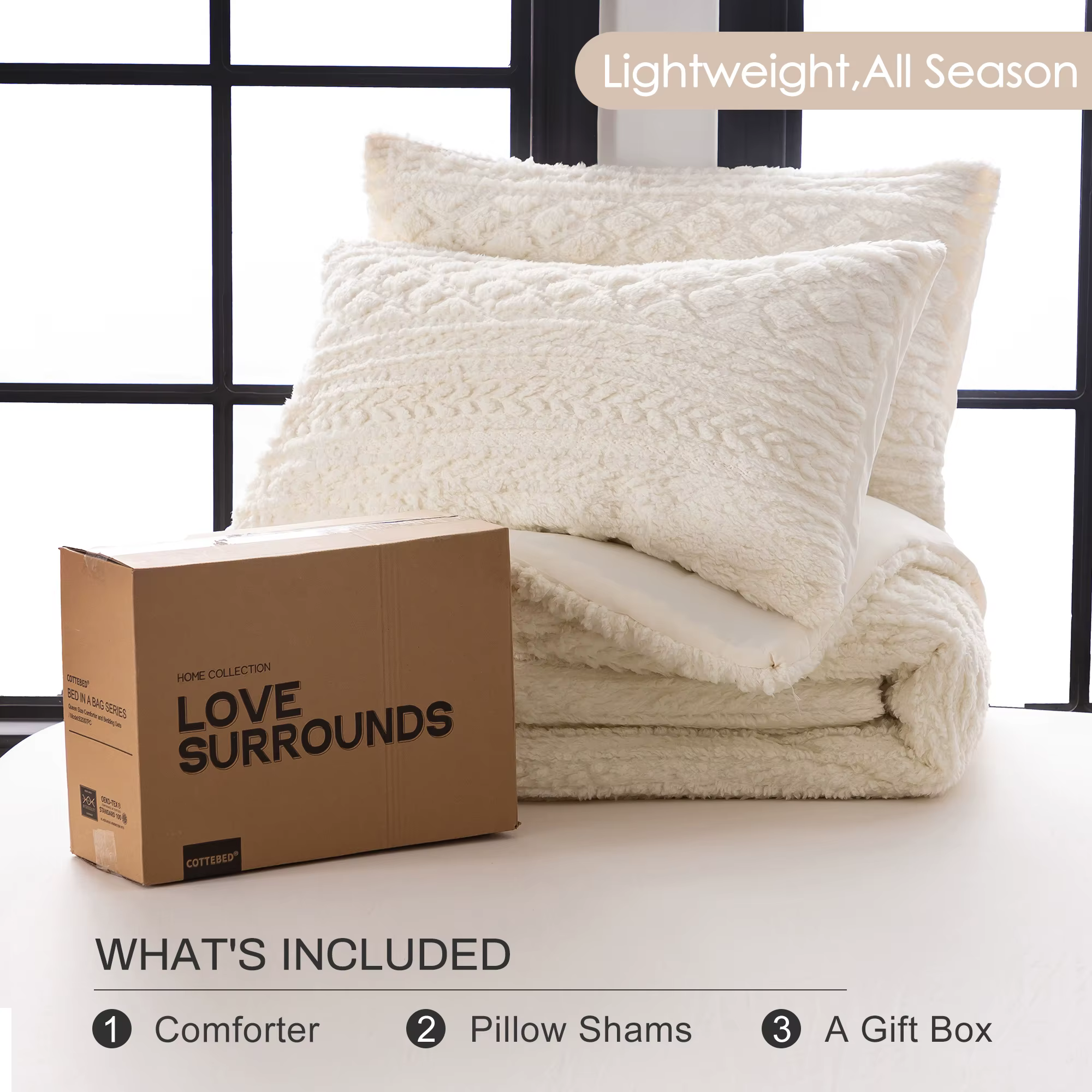 Ensemble de couette en duvet moelleux en coton Sherpa, peluche Smile, capitonné Boho, ultra-doux, lé