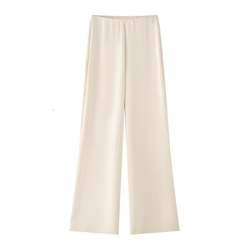 MUJER 2025 pantalons pour femmes ensembles été Satin taille haute pantalon pour femmes vacances pant