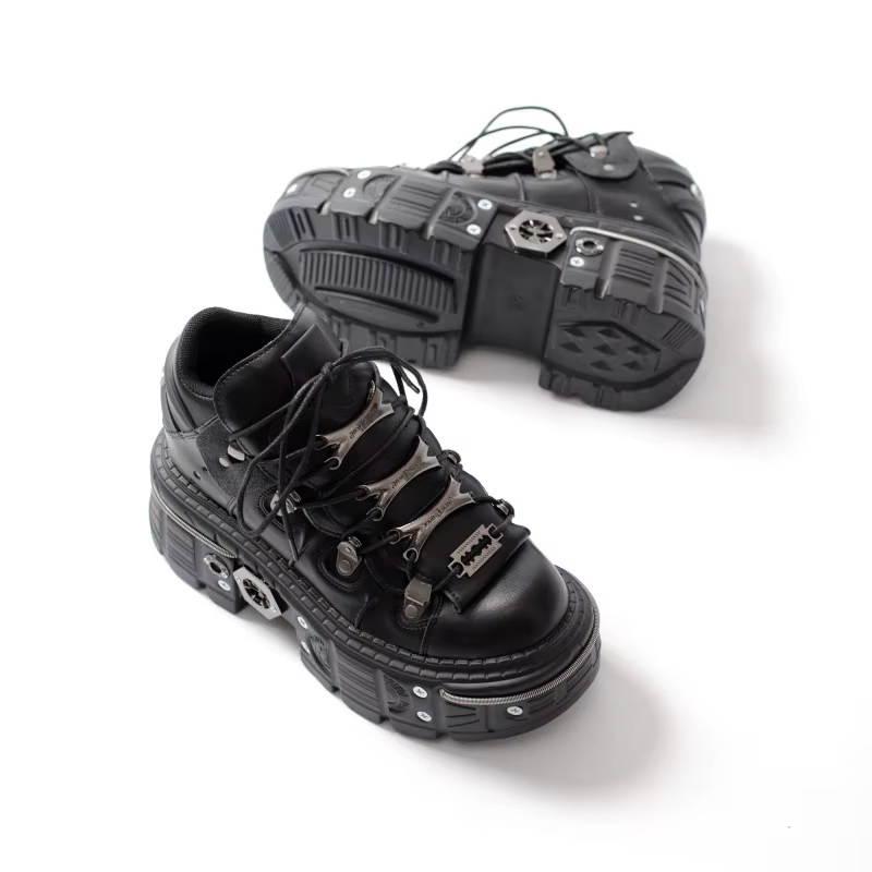 Chaussures à plateforme russe en métal lourd pour femmes et hommes, Punk, augmente la hauteur, papa,