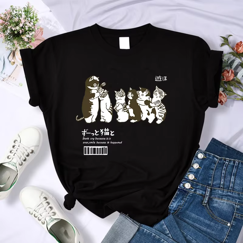 Y2k 90s chat mignon chemise femmes drôle dessin animé T-shirt Harajuku graphique Ulzzang T-shirt est