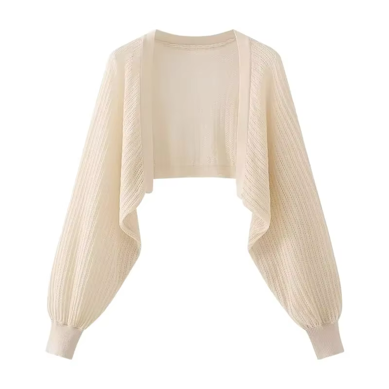 Cardigan tricoté en soie glacée française, résistant au soleil, veste fine d'été pour femmes, gilet,