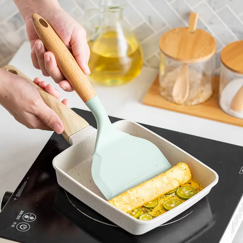 Spatule en silicone antiarina à large bouche Yuzi, Eva d'omelette, crêpes, œufs frits, pelle, access