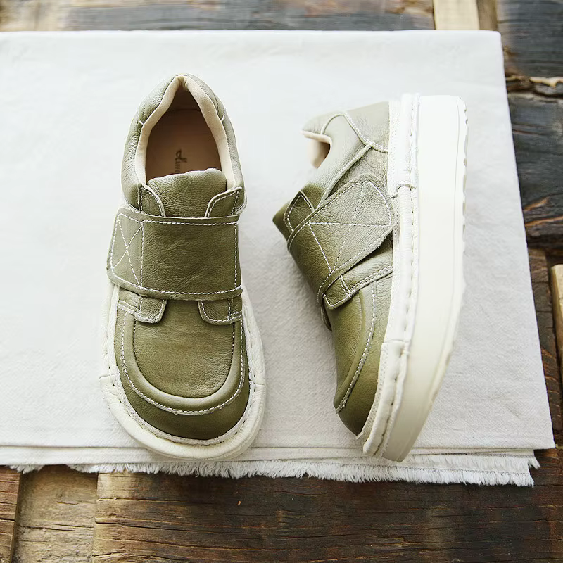 Careaymade-Chaussures à muffins en cuir véritable pour femmes, chaussures simples littéraires, moche