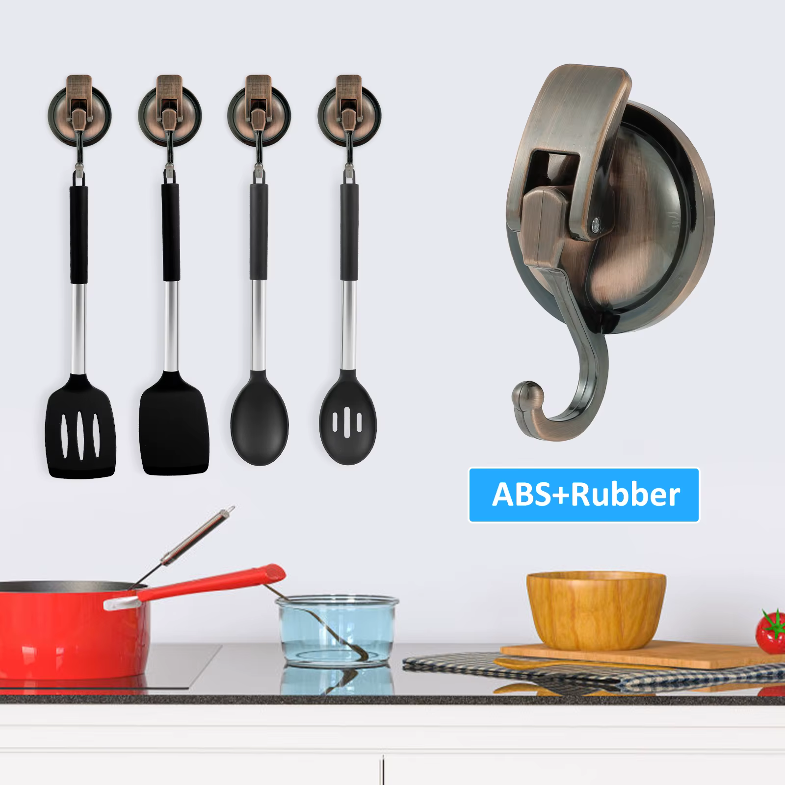 Crochets à ventouse pour douche, 2 pièces, crochets de douche sous vide robustes pour douche intérie