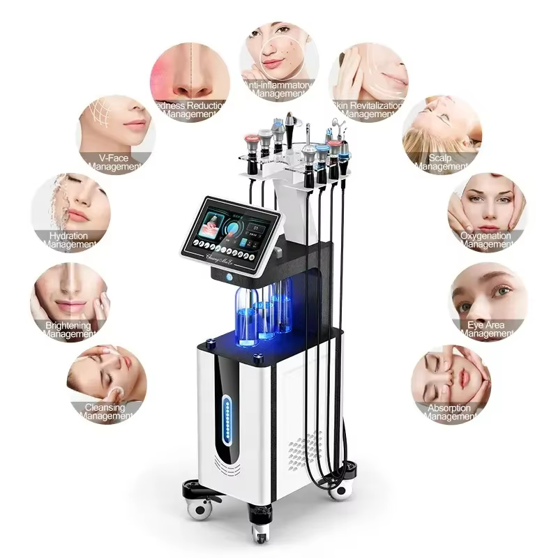Machine de soins de la peau multifonction, oxygène Hydra Dermabrasion, Lifting du visage, nettoyage 