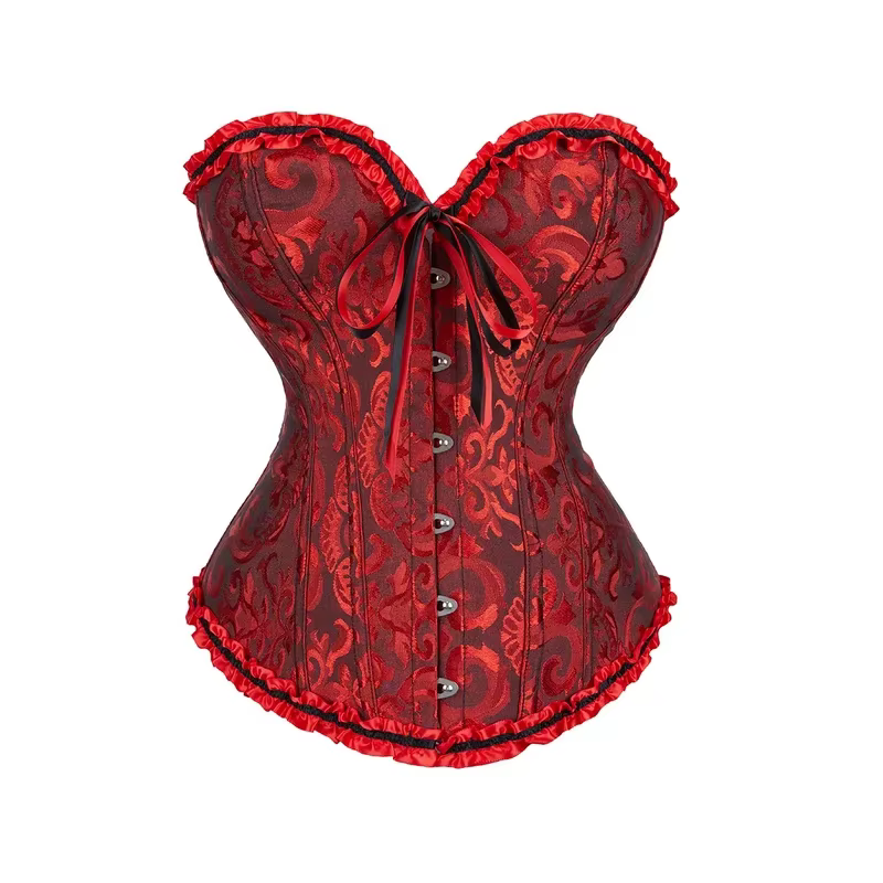 BurVogue femmes à lacets Sexy Floral désossé Corset surbuste corps Shaper BustierLingerie Bodyshaper