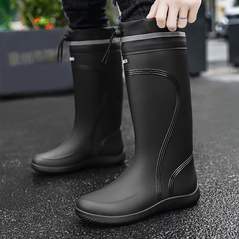 Chaussures de pluie bottes imperméables imperméables pour hommes quatre saisons semelles souples ant
