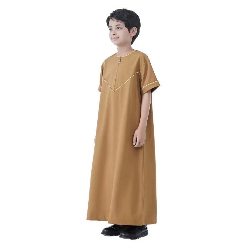 Robes musulmanes pour garçons, tenue saoudienne pour l'Aïd al-Fitr, vêtements de prière islamiques,