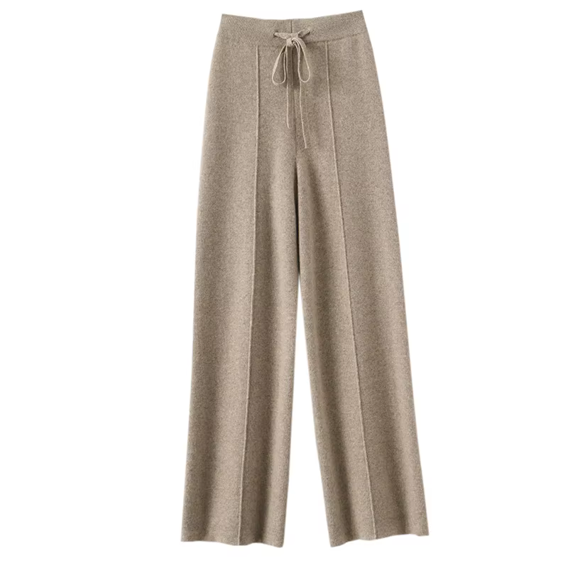 Pantalon large en cachemire polyvalent, pantalon en laine, pantalon ample, tube droit, auditif, tric