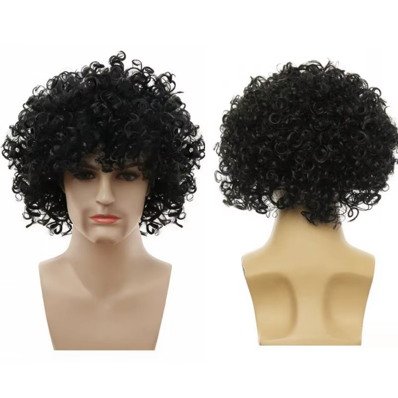 Perruques synthétiques bouclées Disco Hippie Rock Punk Afro perruques hommes femmes fête Halloween C