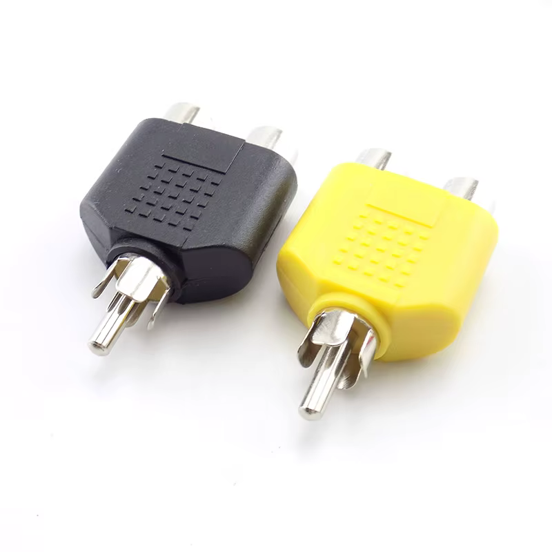 Connecteur RCA séparateur en Y, convertisseur de prise Audio-vidéo AV 1 mâle à 2 femelles, Kit adapt