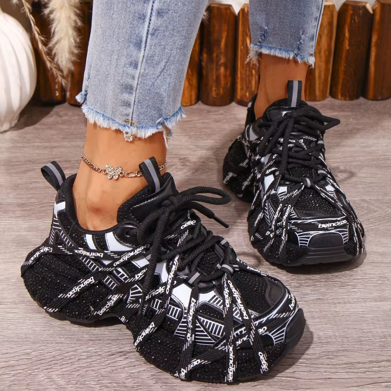 Designer de luxe unisexe chaussures talon épais plate-forme grande taille entraîneur décontracté tou