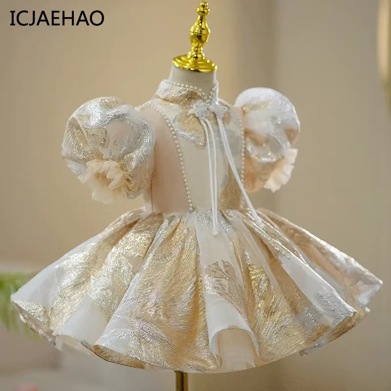 Top princesse mariage fête d'anniversaire luxe robe de soirée courte enfant broderie Champa enfants 