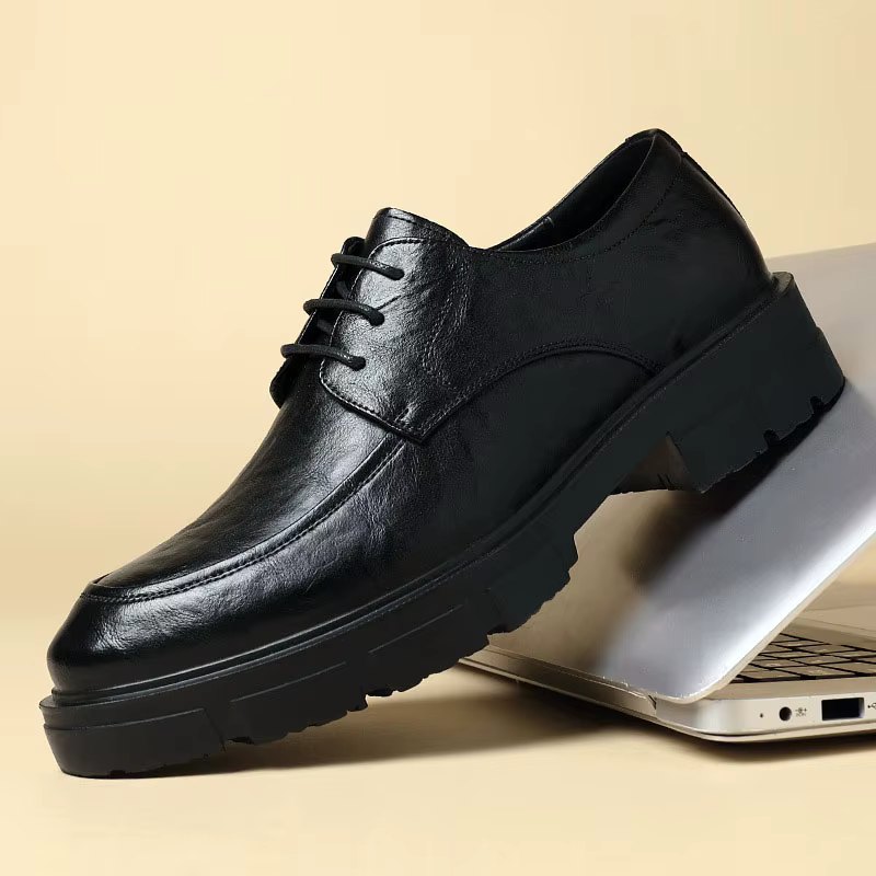 Chaussures en cuir à enfiler pour hommes, chaussures provoqué d'affaires, intérieur invisible, recom