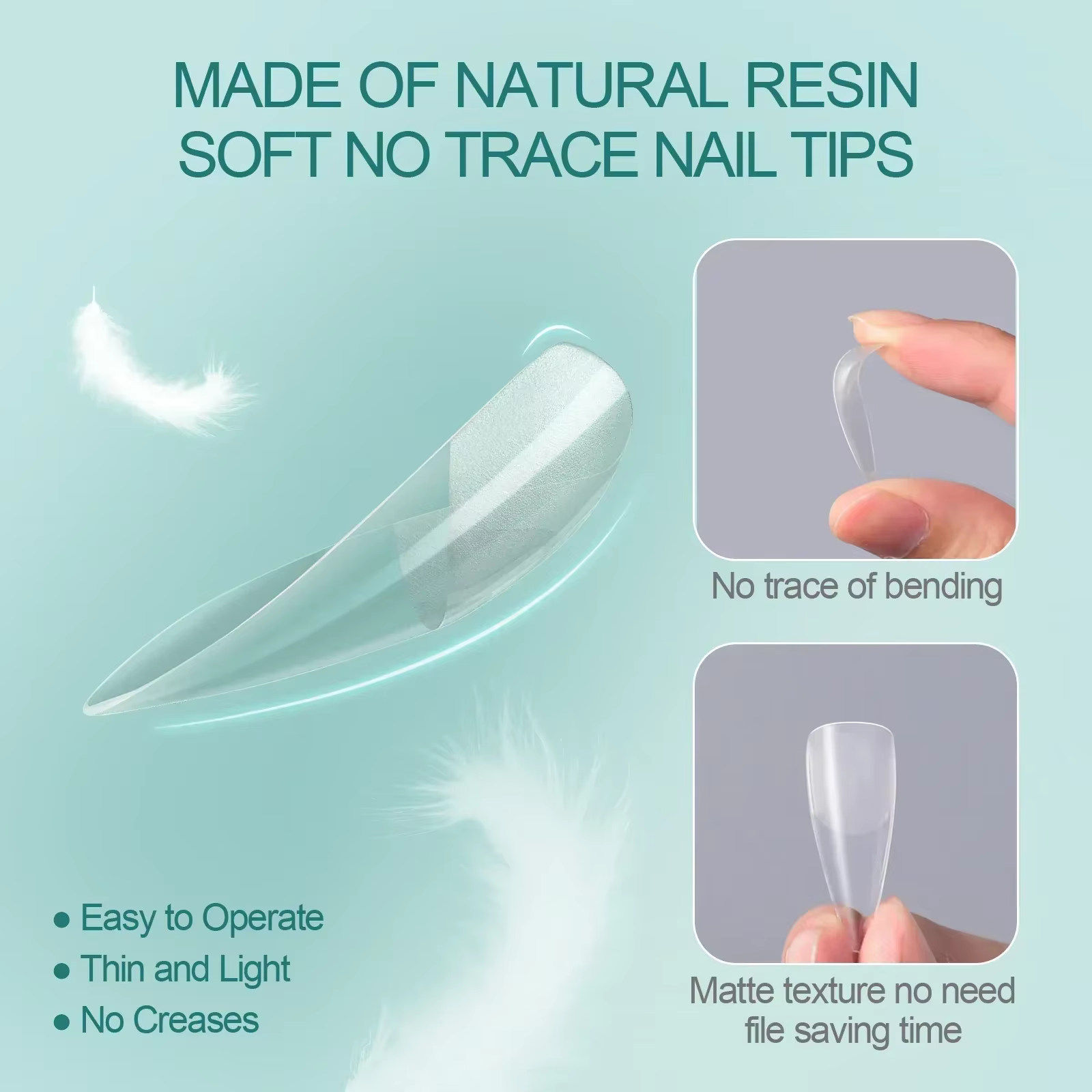 Nailpop 120 pièces ongles acryliques fausse Capsule courte cercueil d'amande carré Extension d'ongle