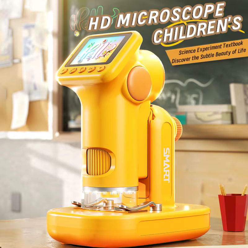 Microscope portatif 1600X, écran de 2 pouces, lentille de loupe pour enfants, Mini Microscopes élect