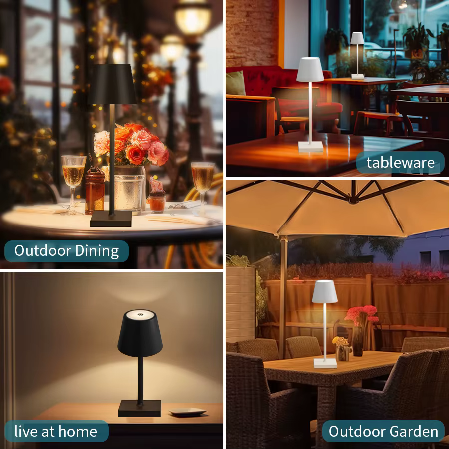 Lampe LED de Table Rechargeable avec Joli Tactile, Éclairage d'Ambiance Décoratif, 3 Intensité Régla