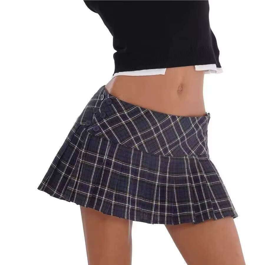 Mini jupes d'été pour femmes, vintage, mode coréenne, jupes à carreaux pour femmes y2k, jupes plissé