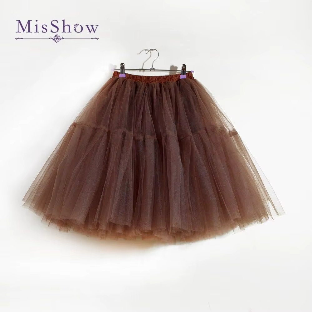 MisShow femmes Tutu jupe courte taille haute maille doux Tulle jupe bouffante Pettiskirt bal robe de