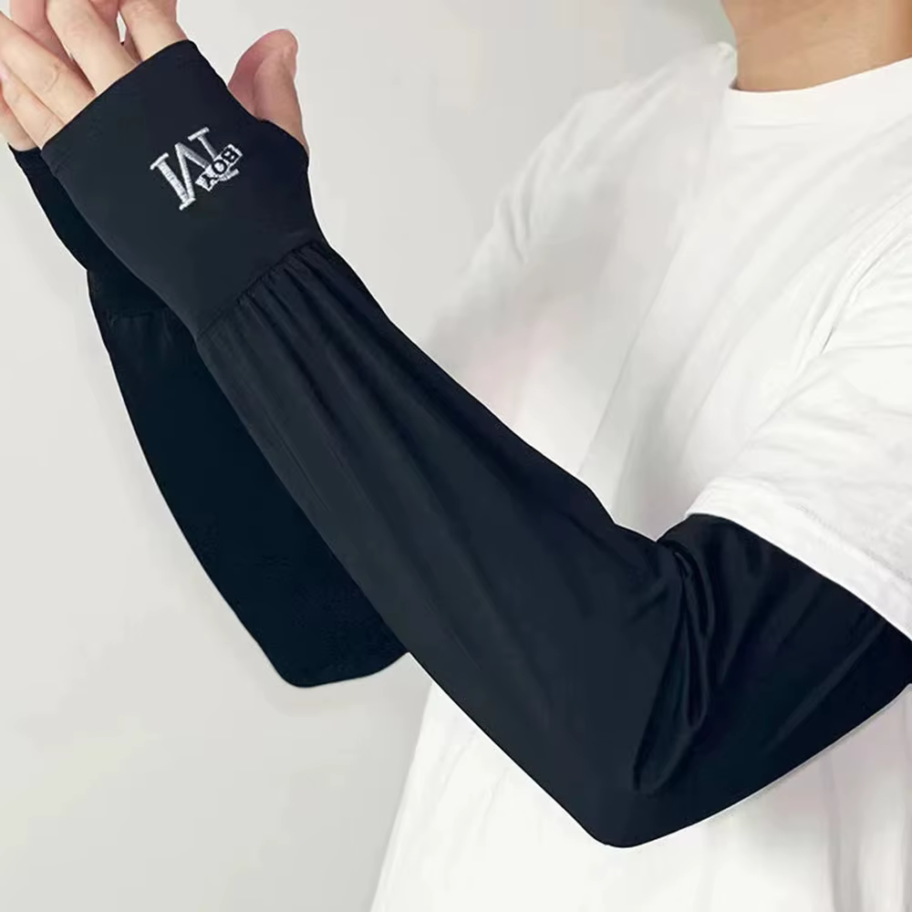 Manchons de bras de glace pour hommes, 1 paire, gants de conduite élastiques, Protection UV pour l'e