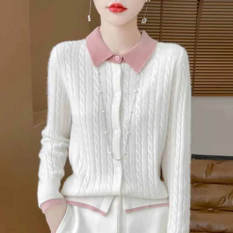 Pull en cachemire pour femme, gilet en laine, veste à revers, camel, tout neuf, automne et hiver, XX