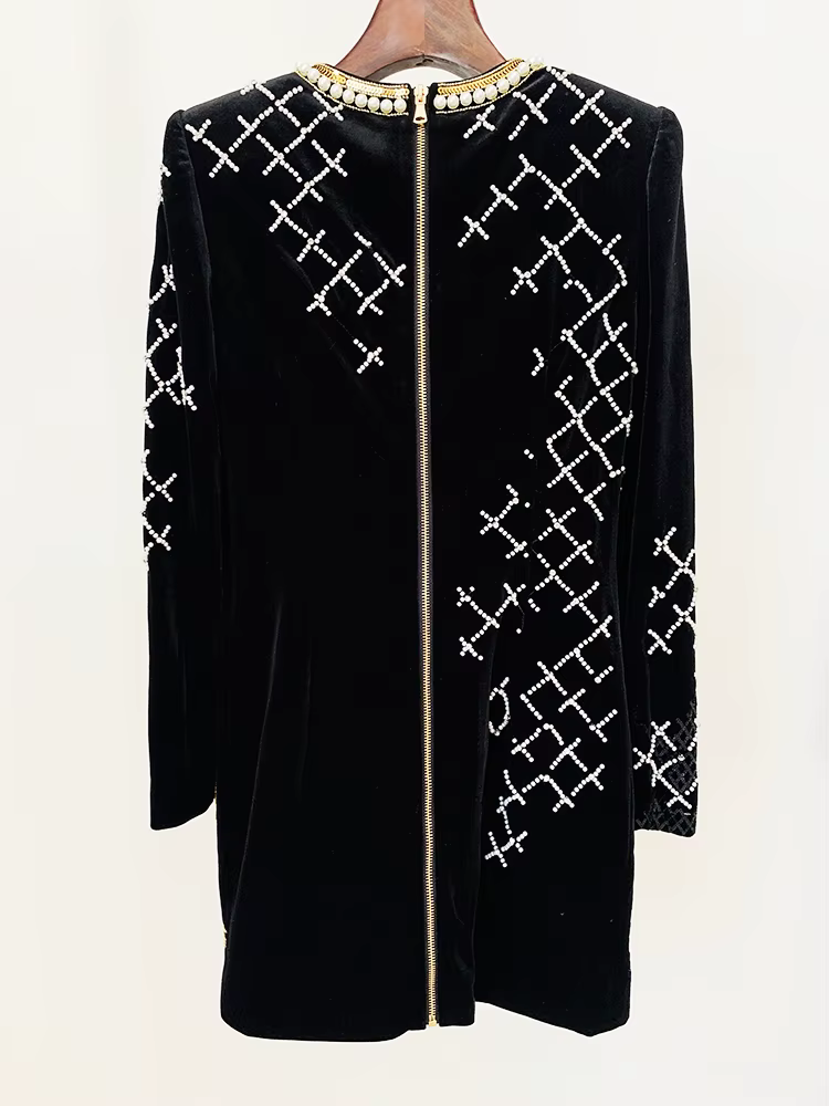 HIGH STREET Nouvelle collection Automne/Hiver 2026, robe de soirée en velours à paillettes et perles