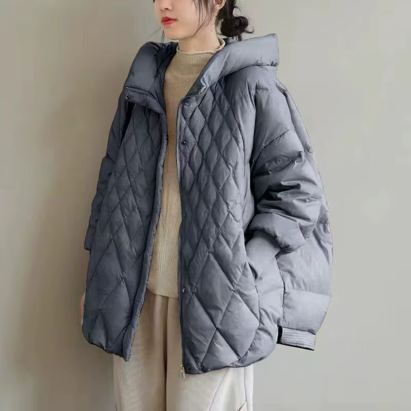 Veste en duvet de coton léger pour femme, pardessus décontracté, vêtements d'extérieur chauds à capu