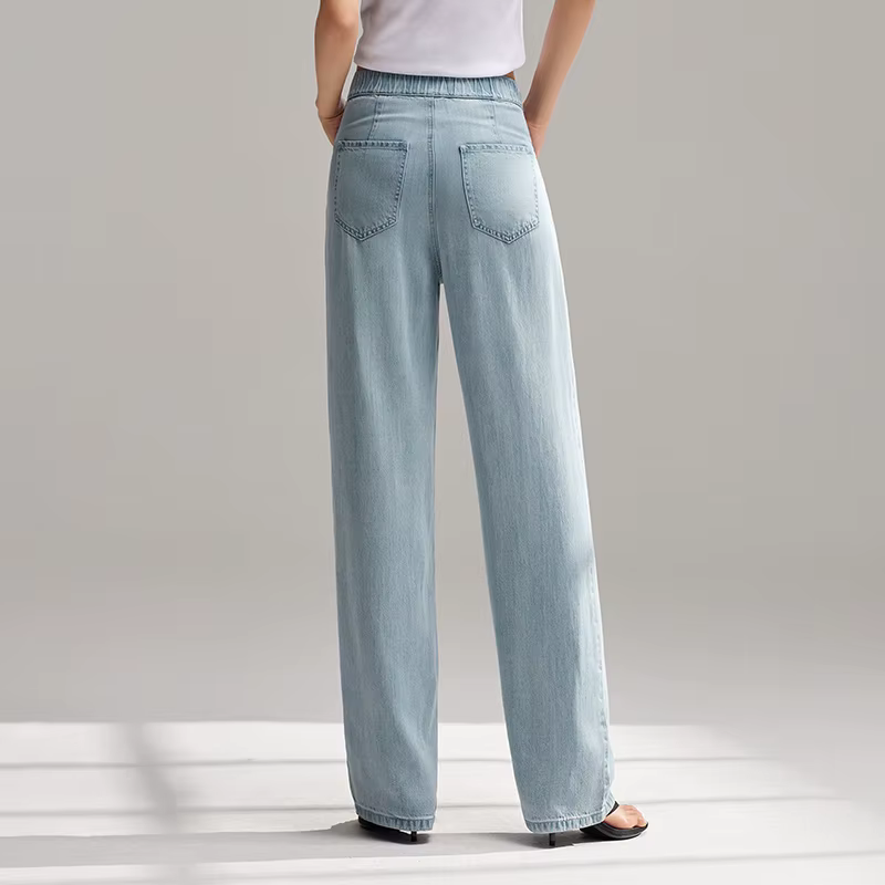 Semir jean femmes taille élastique pantalons longs 2025 nouvelle Version d'été sensation de fraîcheu