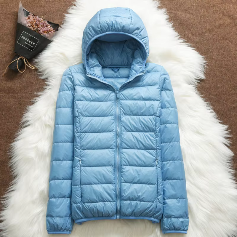 Doudounes à capuche ultralégères pour femmes, 2023 duvet de canard blanc, parkas pliables décontract