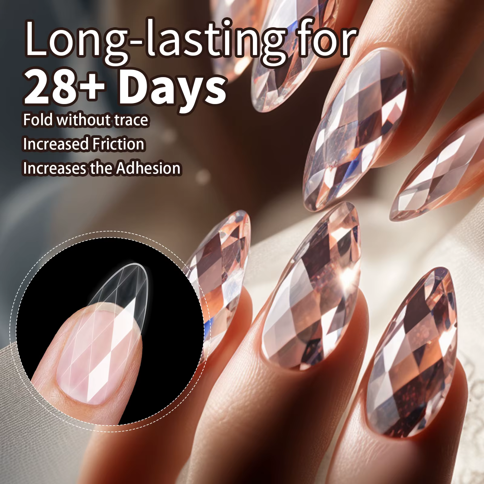 120/140 pièces 3D diamant amande Ballet cercueil faux ongles clair presse sur ongles pour Gel acryli