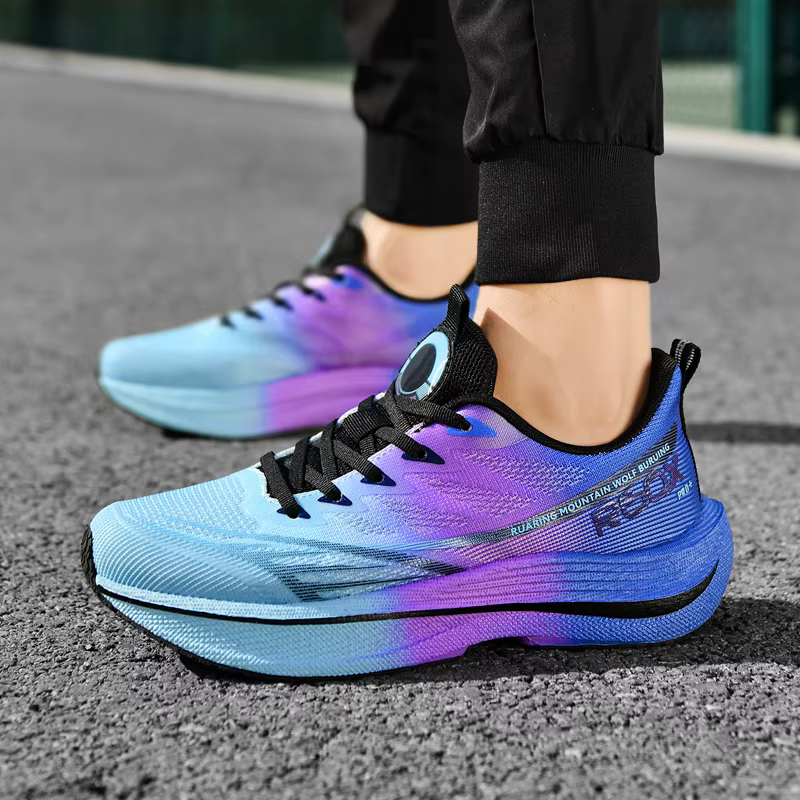 Chaussures de course Popcorn, ultra-légères avec plaque en carbone, respirantes, pour la course, amo