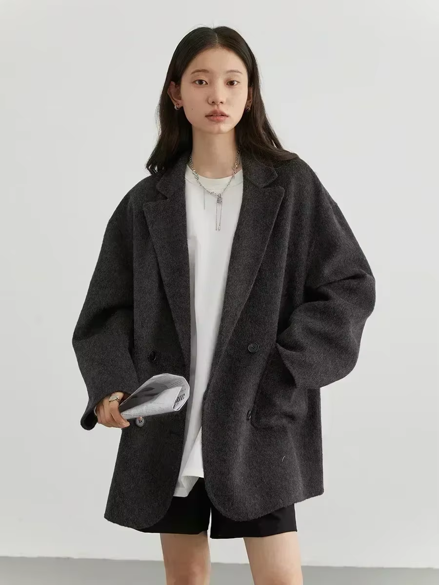 CHIC VEN – manteaux en laine pour femmes, ample, décontracté, Double boutonnage, rétro, veste Double