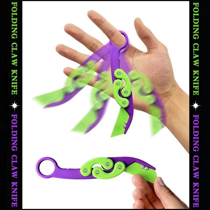 Nouveau Mini couteau papillon 3D, impression couteau à gravité, petit couteau à radis sautant, Mini 