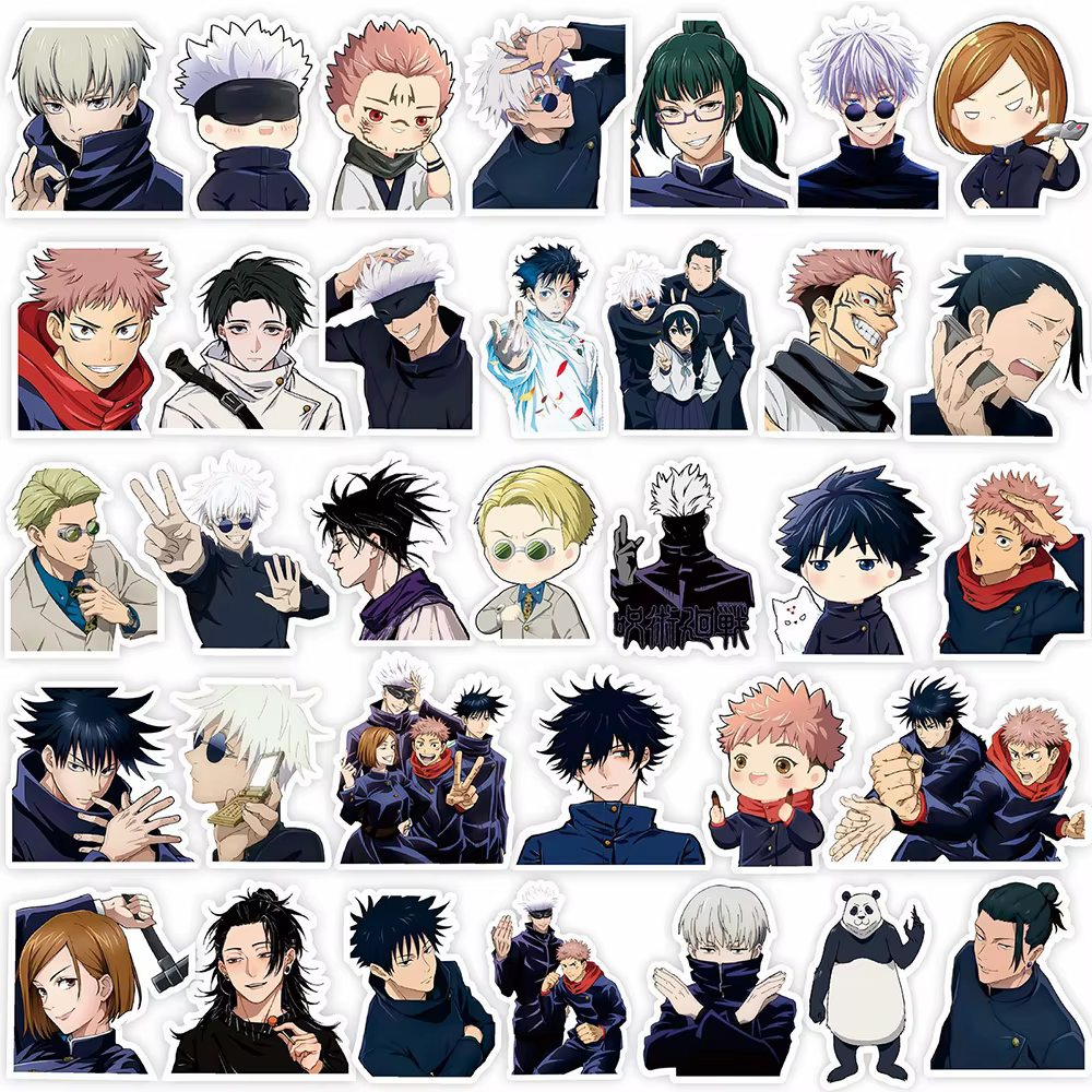Autocollants de dessin animé Jujutsu Kaisen, 80 pièces, autocollants imperméables pour voiture, moto