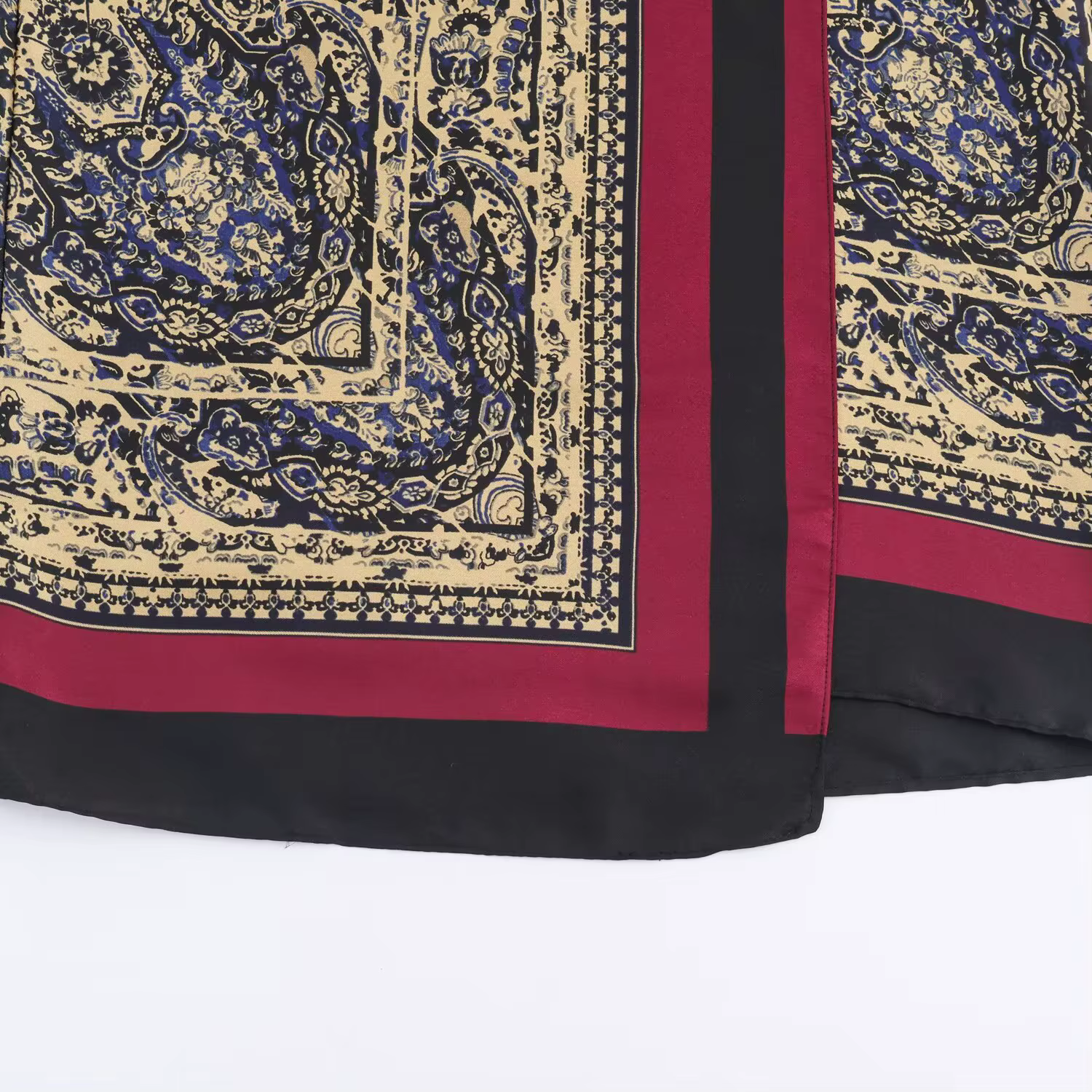 Demi-jupe imprimée Paisley rétro pour femmes, enveloppée dans une écharpe à bretelles avec taille ha