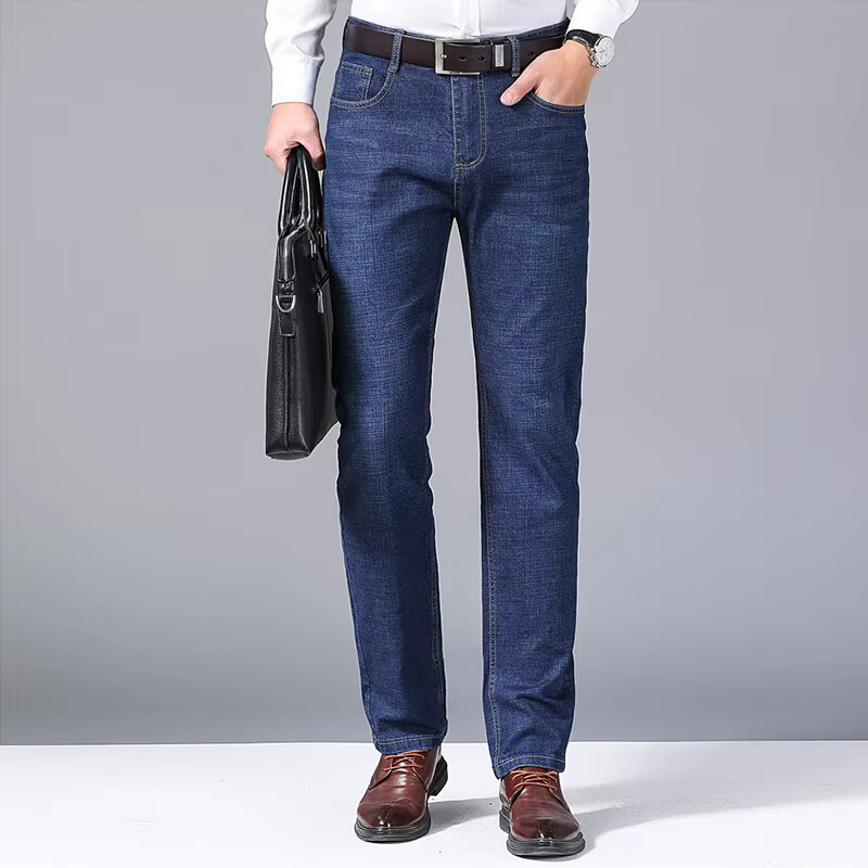 Hommes doux droit Denim pantalon 2025 automne classique affaires noir Biker jean salopette Masculino