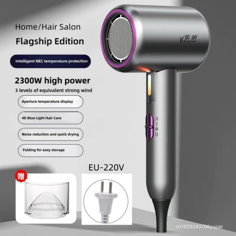 Nouveau sèche-cheveux pliant Portable 2300W haute puissance température constante Ion négatif maison