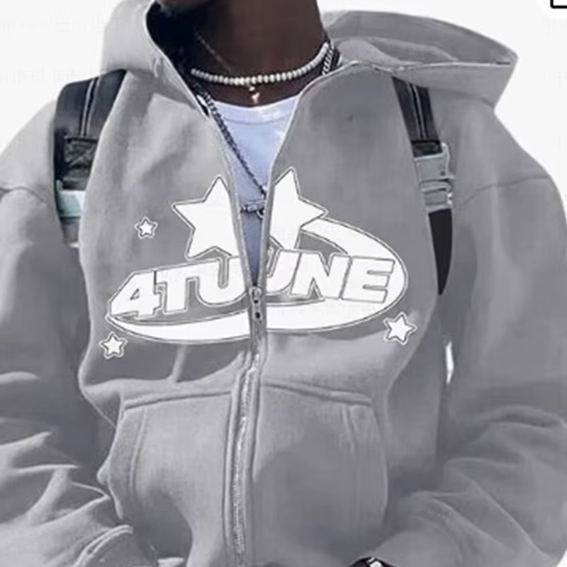 Sweat-shirt à capuche surdimensionné pour femmes, vêtements rétro avec lettres imprimées étoiles, Y2