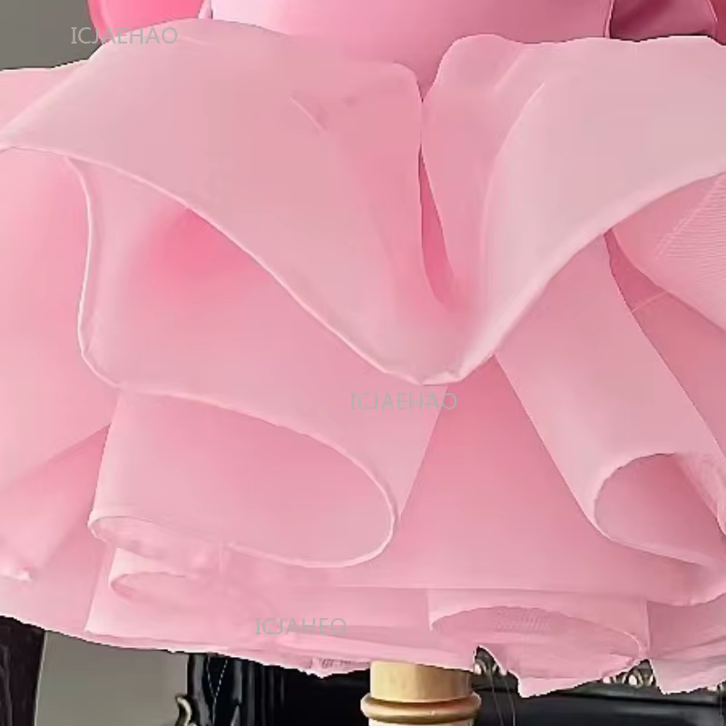 Robe d'été pour enfants, rose, courte, avec ailes, style tutu mignon, costume de fée, robe de prince