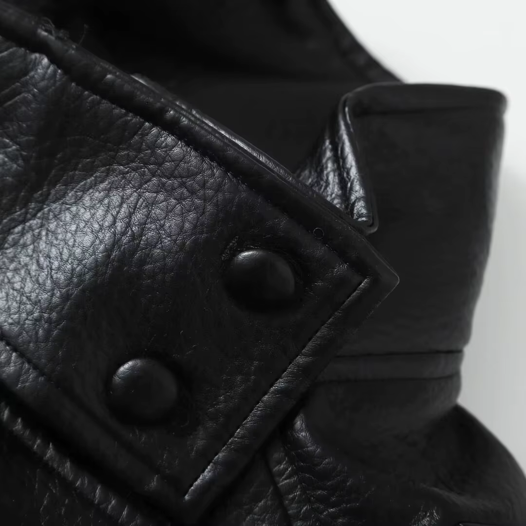 KONDALA décontracté Chic noir en cuir vestes femmes à manches longues boutons élastique surdimension