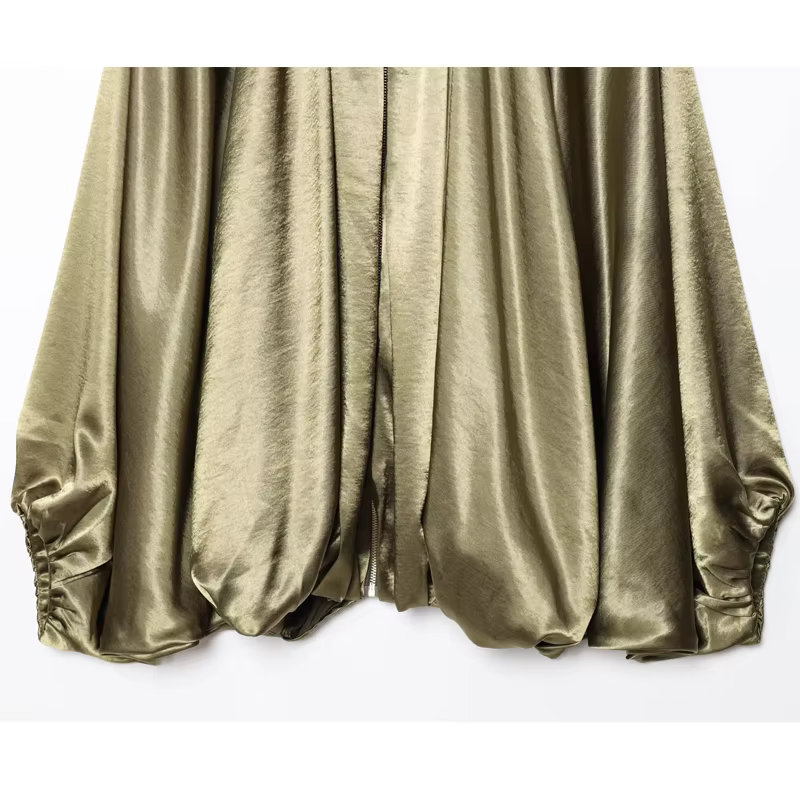 MUJER froncé Bomber vestes pour femmes gonflé surdimensionné veste femme manteaux d'été Demi-saison 