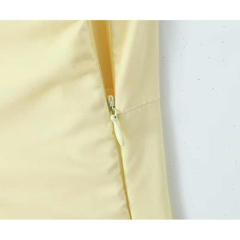 YENKYE-Mini robe en arête de poisson pour femme, taille en arête de poisson, fronde saillante, dos à