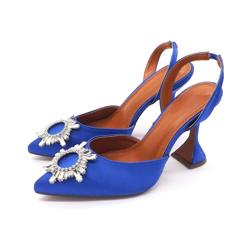 Baotou – sandales à talons hauts et bout pointu pour femmes, chaussures simples, avec boucle solaire