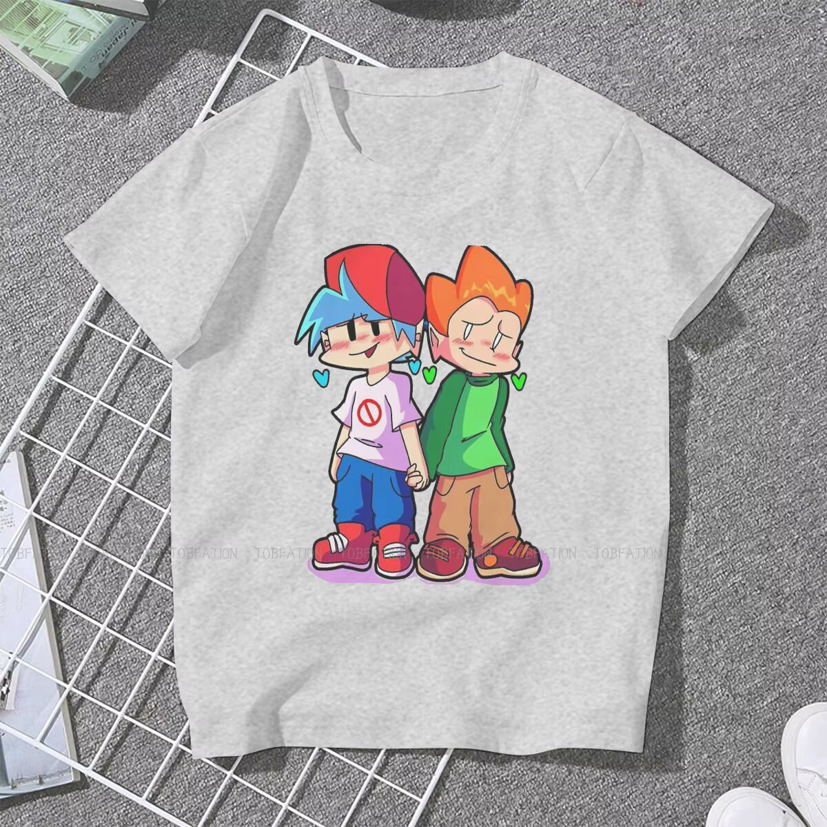 T-shirt à col rond pour garçon et fille, Streetwear en coton pur, Harajuku, Funkin FNF Music, vendre